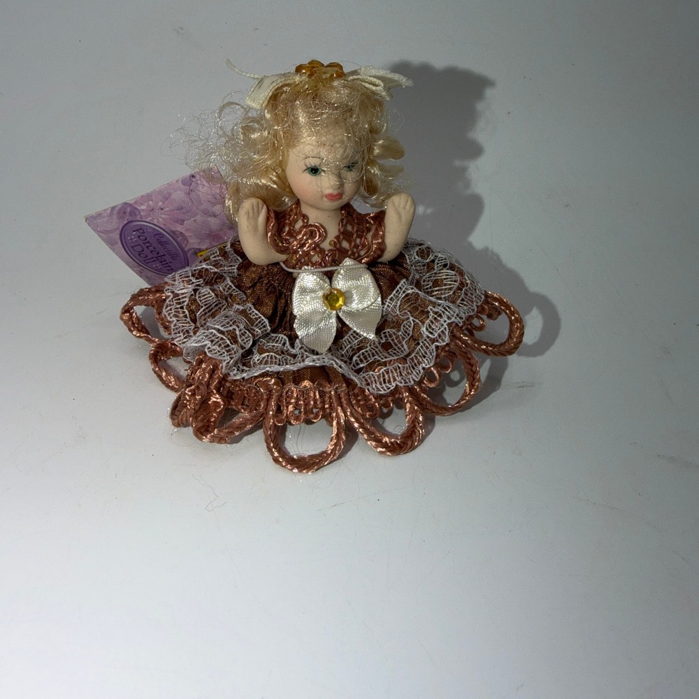 Dolgencorp‎ Miniature Porcelain Doll 3" Christmas ornament